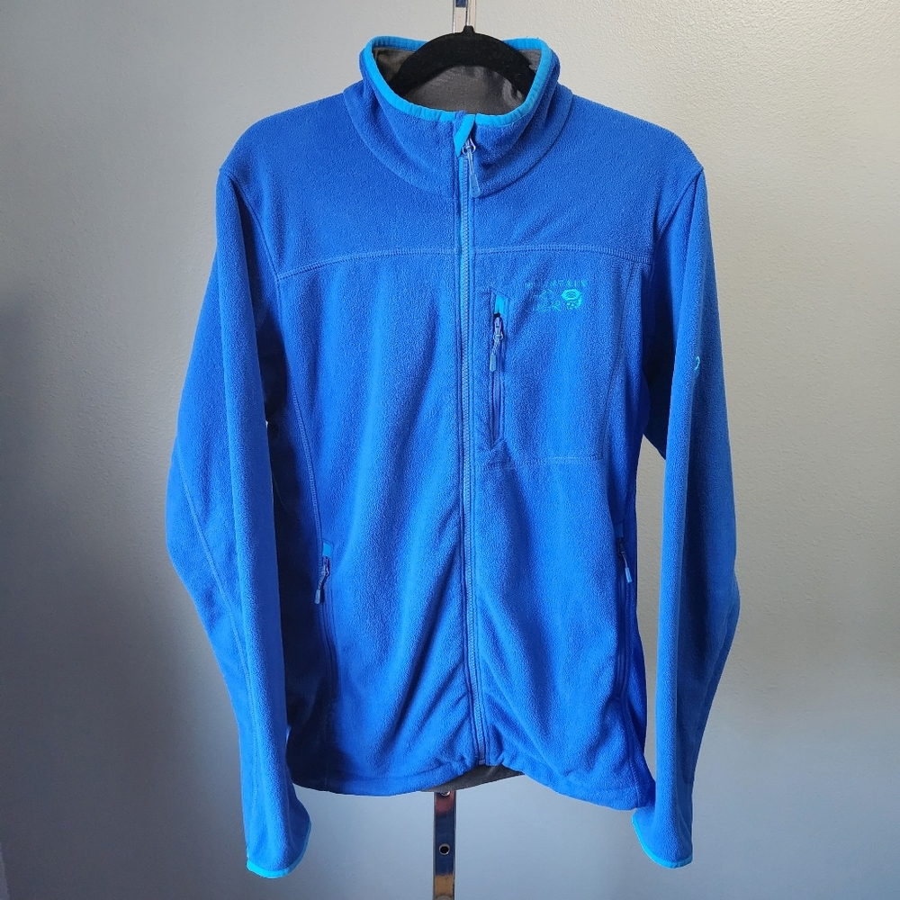 Mountain Hardwear Full Zip Fleece Jacket Men's Medium M Blue Outdoor Activewear.